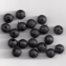6mm SOFT RUBBER SHOCK BEADS FOR RIGS & STOPS BLACK Pack of 20 approx (made in uk)