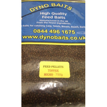 TOFFEE FLAVOUR FEEDER PELLETS ( MICRO ) ( DYNO BAITS ) 750g bag